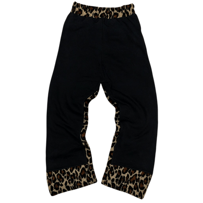 Black Leopard Fleece Sweatpants.