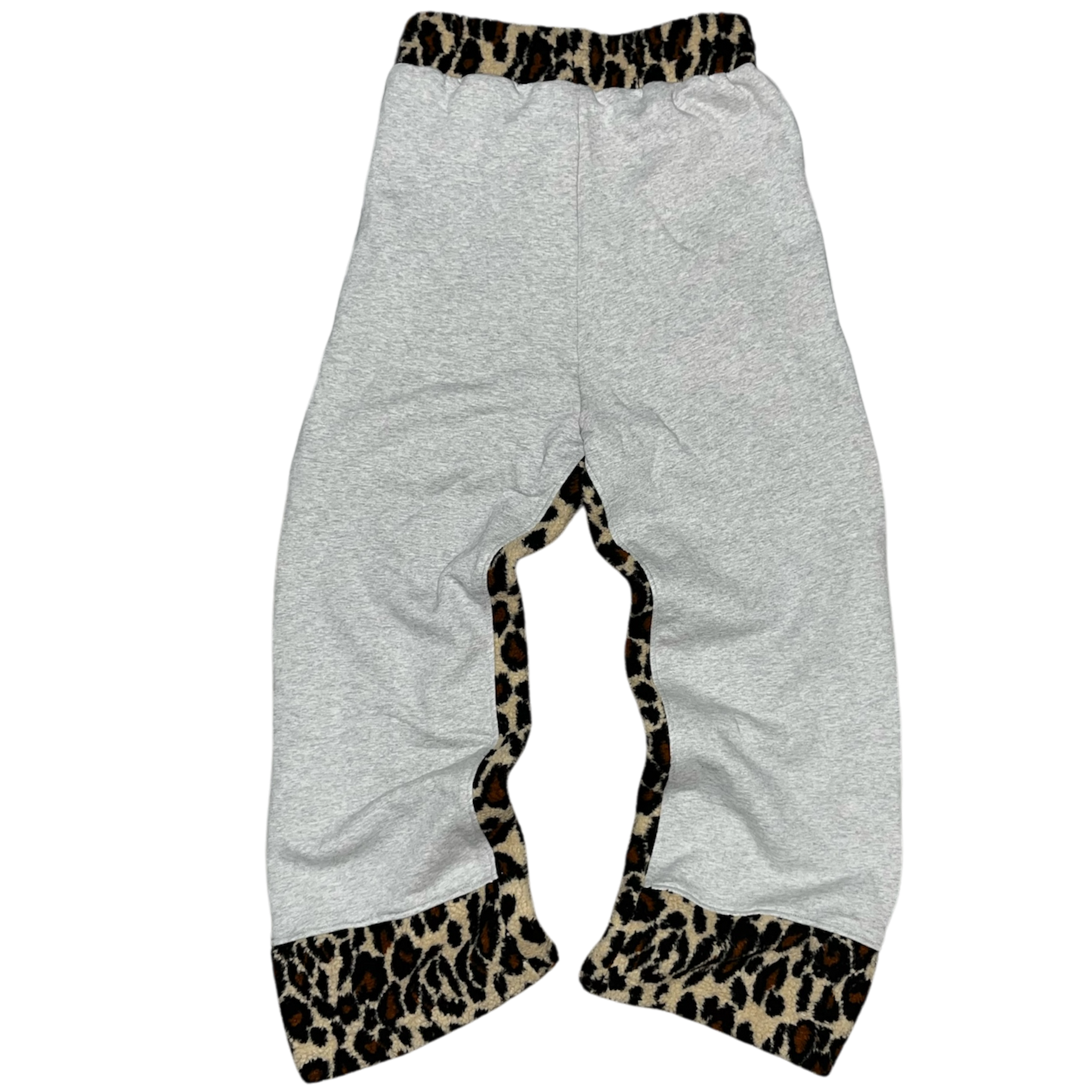 Grey Leopard fur fleece Sweatpants.